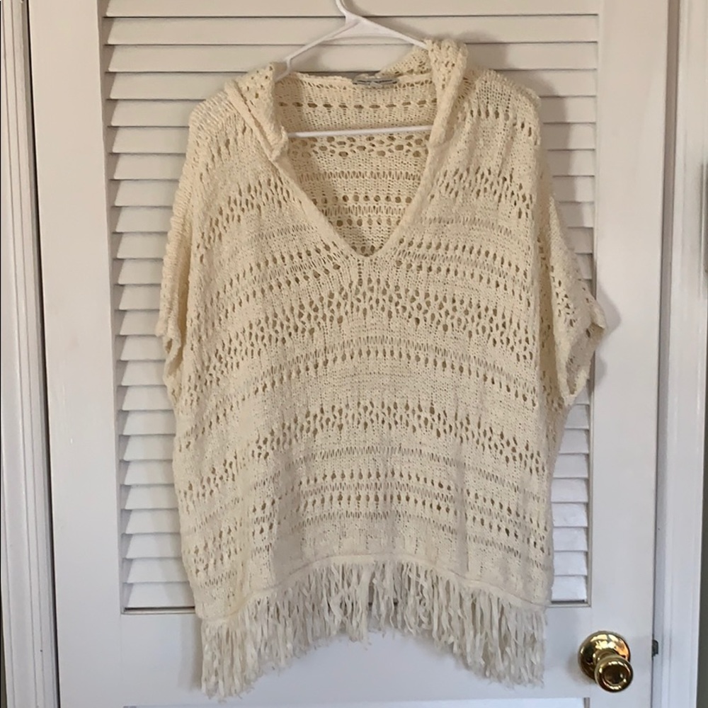 American Eagle crocheted poncho